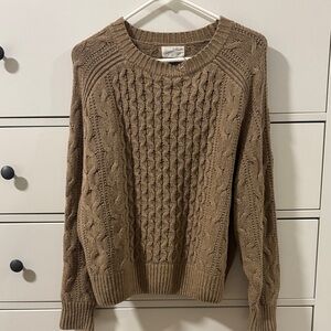 Universal thread Cable Knit Brown Sweater size M